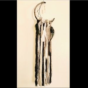 Black and white crescent moon Dreamcatcher
